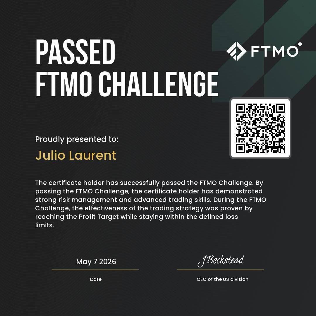 FTMO Challenge Certificate