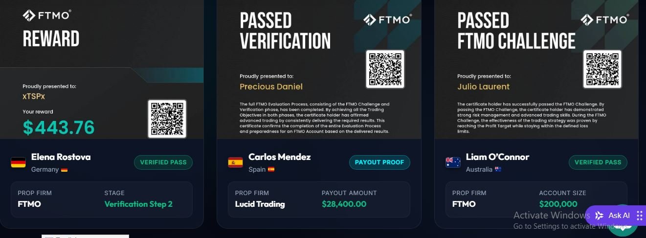 wepasspropfirm prop firm challenge pass proof